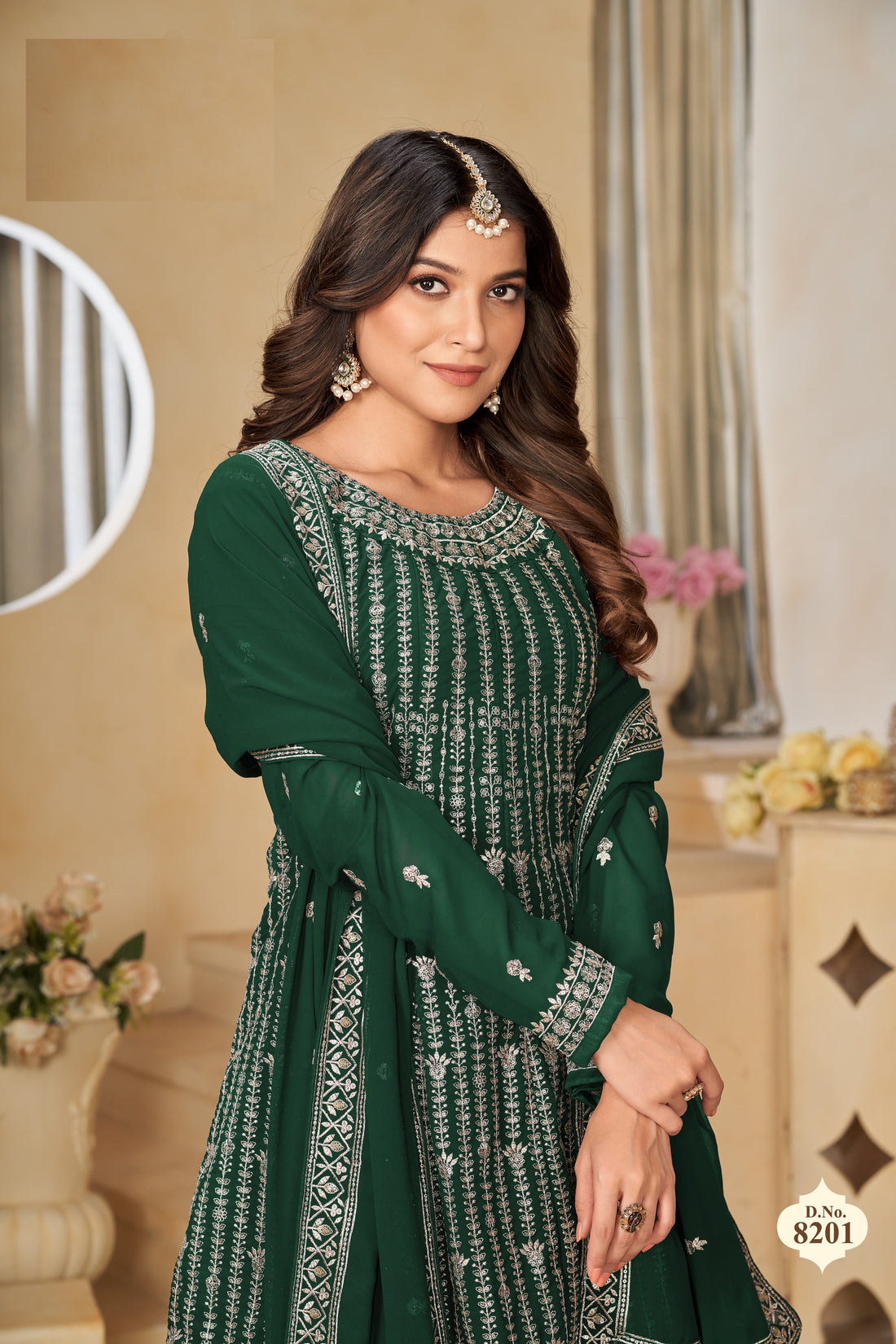 Green Palazzo Salwar Kameez Readymade Palazo Pakistani Sharara Suit Fully Stitched