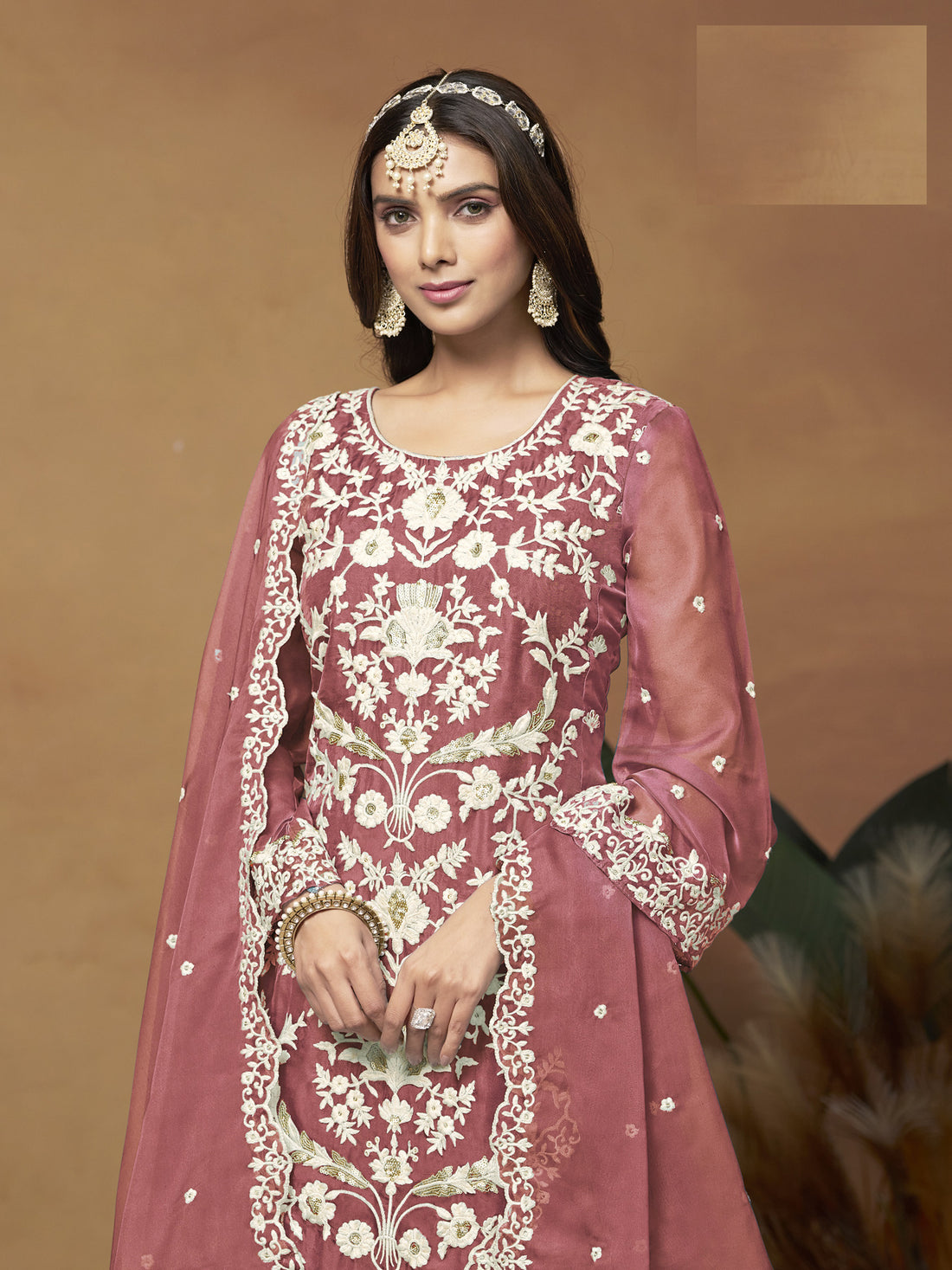 Organza Kurta Palazzo With Heavy Embroidery Sequence Work, Pant Cheap Rate Suits