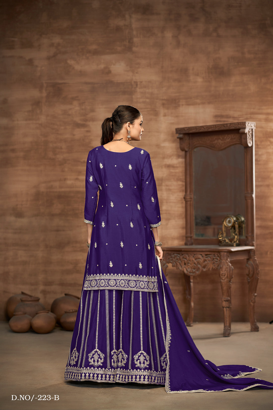 Flared Palazzo Pants Pair | Pakistani Style Bollywood Ethnic Bottoms for Women