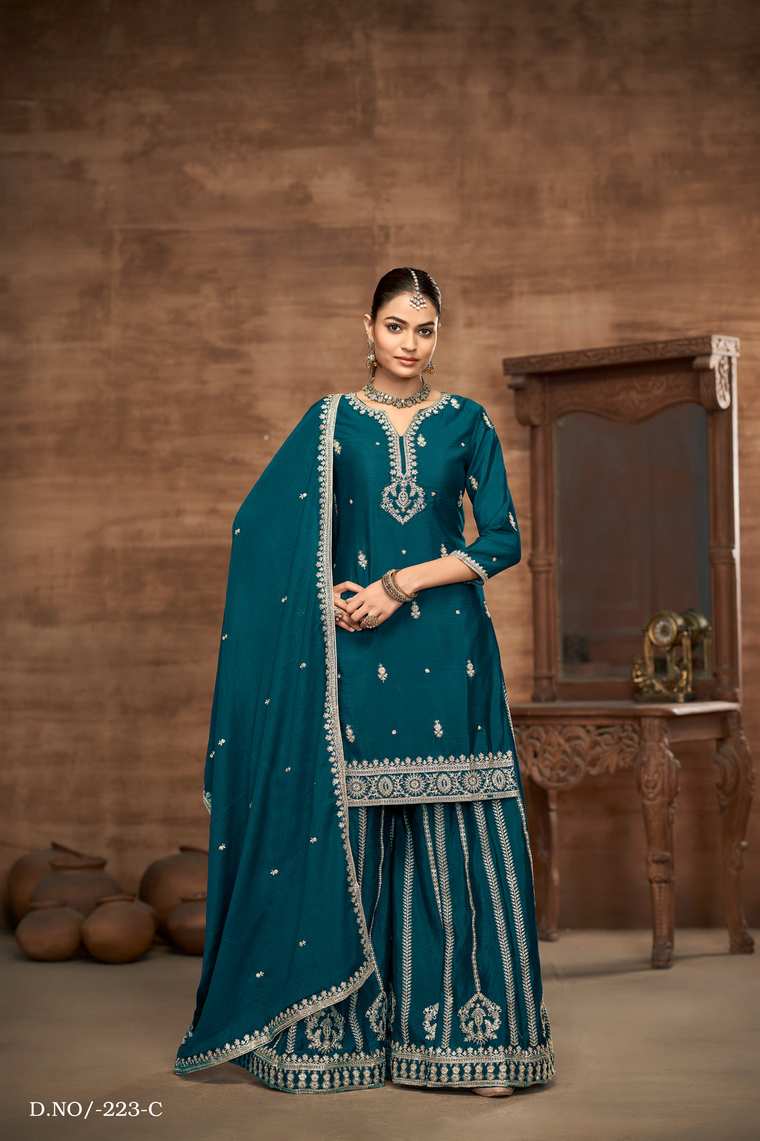 Flared Palazzo Pants Pair | Pakistani Style Bollywood Ethnic Bottoms for Women