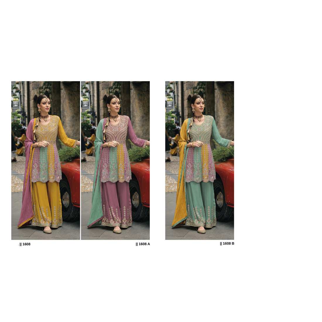 Women Indian Sharara Kurta Dupatta Beautiful Salwar Kameez Wedding Palazzo Kurti