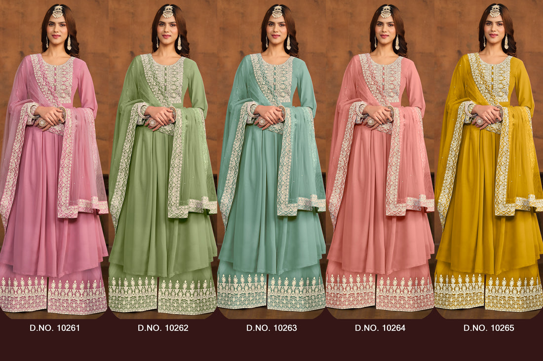 Straight Wedding Party Wear Salwar Kameez Indian Kurti Palazzo Dupatta For Eid