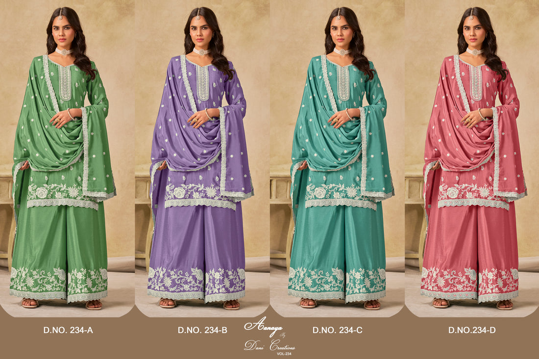 Ethnic Palazzo Salwar Kameez | Pakistani Bollywood Style Outfit with Dupatta | Wedding Party & Festive Wear Dress