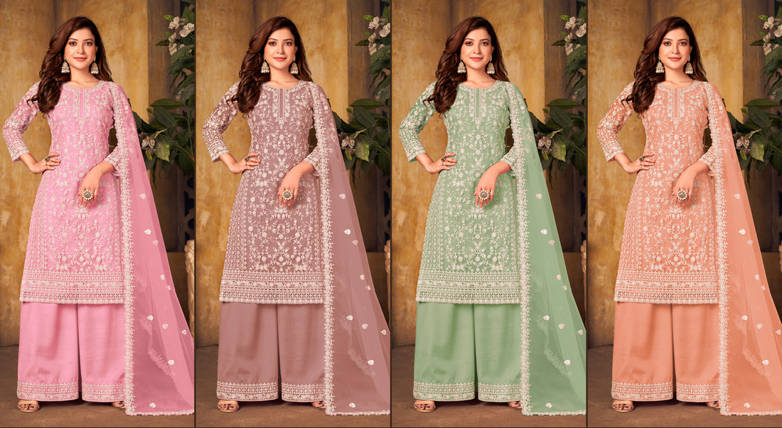 Indian Beautiful Salwar Kameez Dresses Pakistani Style Heavy Worked Plazzo Suits