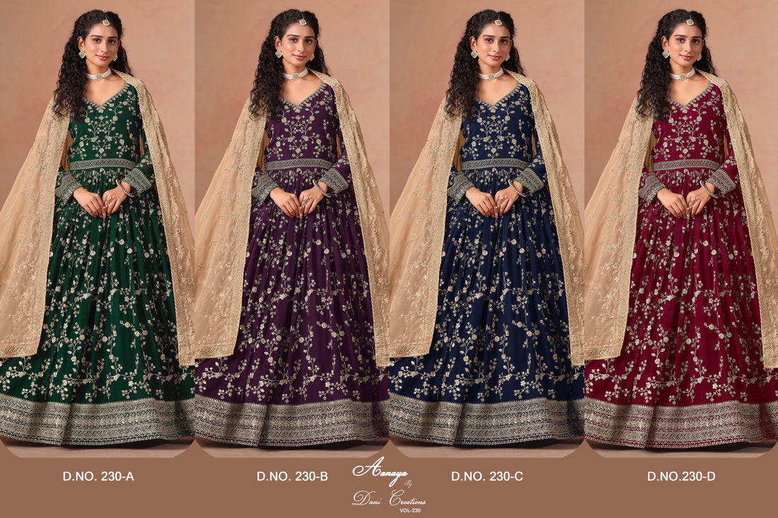 Pakistani Style Bollywood Festive Wear Anarkali Dress | Designer Embroidered Long Gown Outfit for Wedding, Party & Reception
