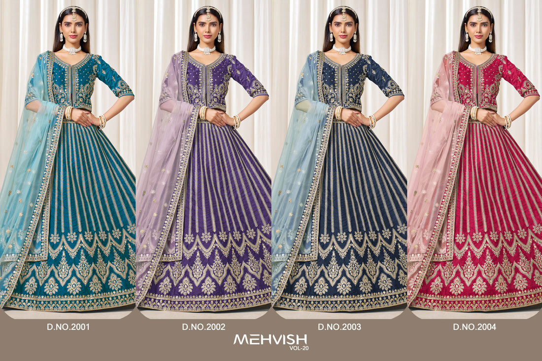 Heavy Work Bridal Lehenga Choli | Art Silk | Pakistani Style Indian Wedding Outfit